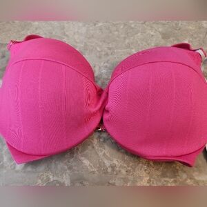 32DDD VS Swim Twist Removable PushUp Bikini Top Forever Pink Striped